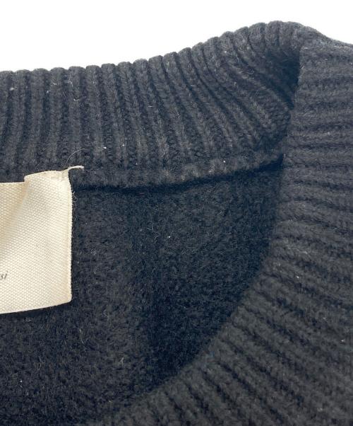 ami（アミ）ami (アミ) ハートロゴウールニット ブラック サイズ:Lの古着・服飾アイテム