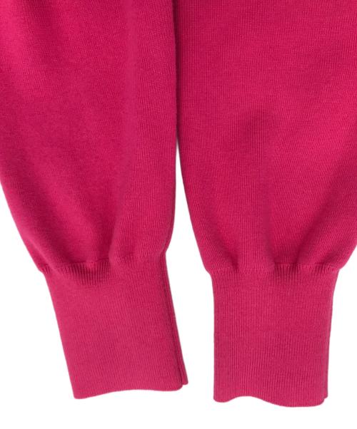 CABAN（キャバン）CABaN (キャバン) コットンカシミヤ バイカラークルーネックカーディガン ショッキングピンク サイズ:FREEの古着・服飾アイテム