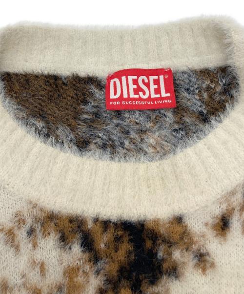 DIESEL（ディーゼル）DIESEL (ディーゼル) アニマル柄ニット ベージュ サイズ:Lの古着・服飾アイテム