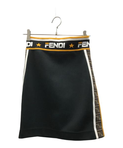 FENDI（フェンディ）FENDI (フェンディ) ズッカ柄マニアスカート ブラック×イエロー サイズ:40の古着・服飾アイテム