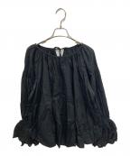 ne quittez pasヌキテパ）の古着「パゴタスリーブ ピンタックブラウス」｜ブラック