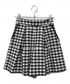 trefle+1トレフルプラスワン）の古着「ギンガムタックショートパンツ」｜ホワイト×ブラック