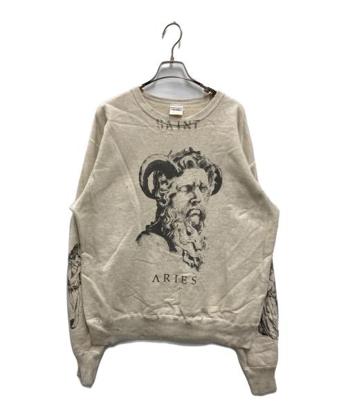 SAINT MICHAEL（セントマイケル）SAINT MICHAEL (セントマイケル) ARIES (アリーズ) ARS CRW SWT / MR ARIES グレー サイズ:Lの古着・服飾アイテム