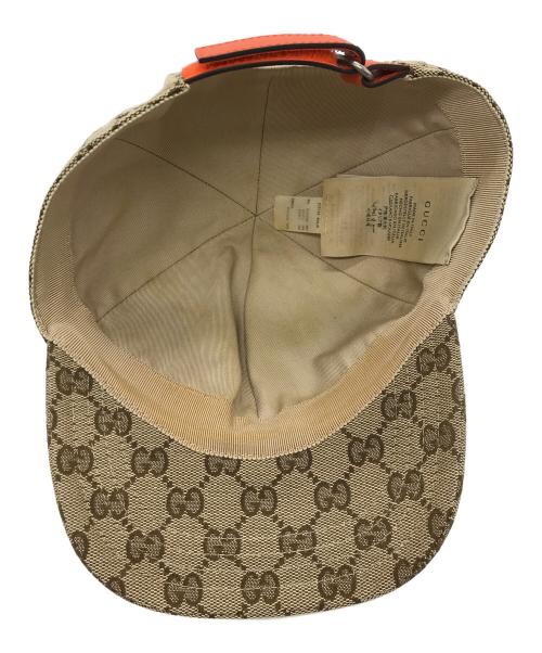 GUCCI（グッチ）GUCCI (グッチ) THE NORTH FACE (ザ ノース フェイス) GGキャンバス ロゴ刺繍ベースボールキャップ ベージュ サイズ:SIZE Mの古着・服飾アイテム
