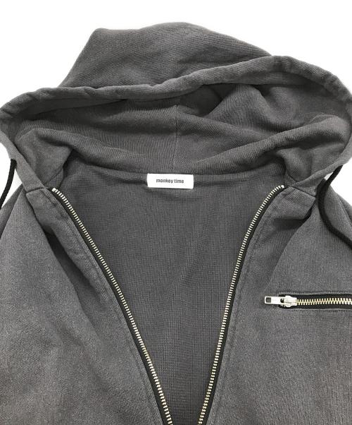 MONKEY TIME（モンキータイム）MONKEY TIME (モンキータイム) オゾンウォッシュ サーマルライナー フルジップ フーディー グレー サイズ:Mの古着・服飾アイテム