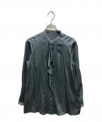 TOMORROW LANDトゥモローランド）の古着「ウォッシャブルシルクサテン ボウタイブラウス」｜ブルー