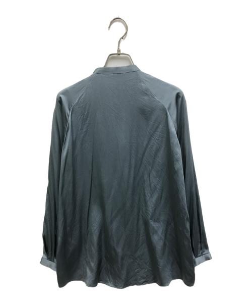 TOMORROW LAND（トゥモローランド）TOMORROW LAND (トゥモローランド) ウォッシャブルシルクサテン ボウタイブラウス ブルー サイズ:36の古着・服飾アイテム