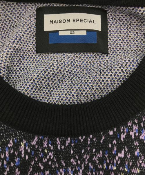 MAISON SPECIAL（メゾンスペシャル）MAISON SPECIAL (メゾンスペシャル) Prime-Over Landscape Painting Crew Neck Knit Pullover ブラック サイズ:2の古着・服飾アイテム