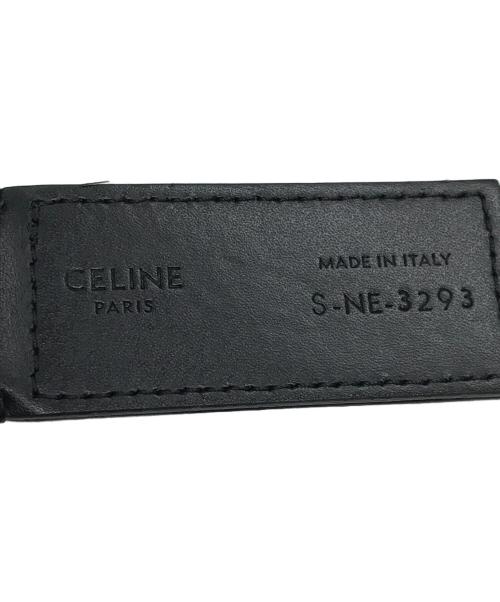 CELINE（セリーヌ）CELINE (セリーヌ) Medium Double Ring Belt in Jacquard Textile and Calfskin  ブラックの古着・服飾アイテム