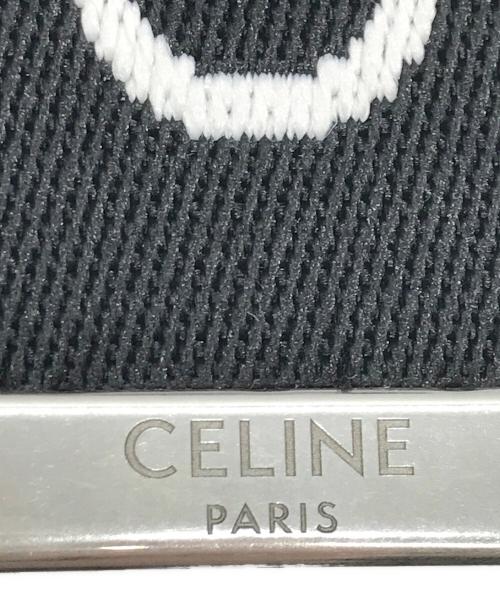 CELINE（セリーヌ）CELINE (セリーヌ) Medium Double Ring Belt in Jacquard Textile and Calfskin  ブラックの古着・服飾アイテム