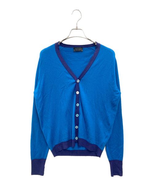 JOHN SMEDLEY（ジョンスメドレー）JOHN SMEDLEY (ジョンスメドレー) PURE NEW WOOL CARDIGAN ブルー サイズ:Mの古着・服飾アイテム