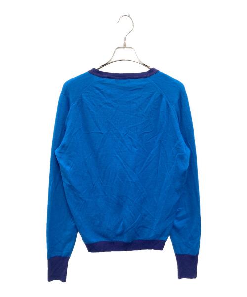 JOHN SMEDLEY（ジョンスメドレー）JOHN SMEDLEY (ジョンスメドレー) PURE NEW WOOL CARDIGAN ブルー サイズ:Mの古着・服飾アイテム