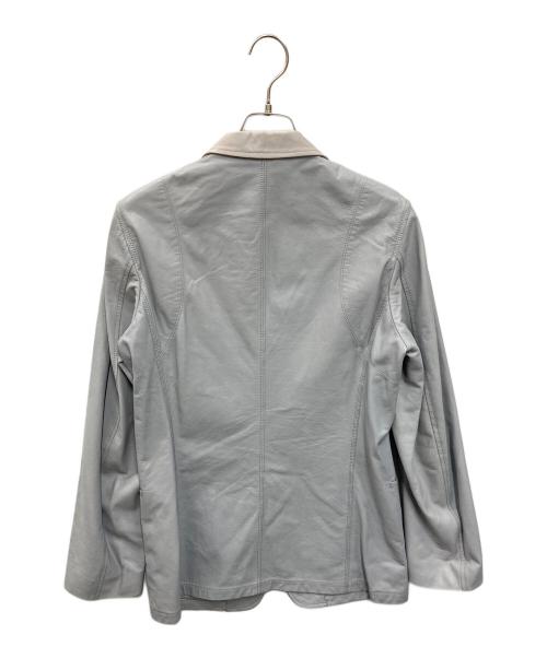 JIL SANDER（ジルサンダー）JIL SANDER (ジルサンダー) レザーテーラードジャケット グレー サイズ:48の古着・服飾アイテム