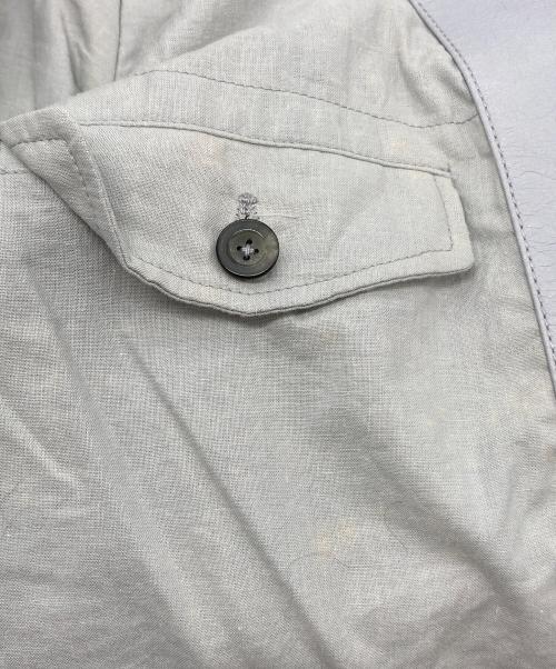 JIL SANDER（ジルサンダー）JIL SANDER (ジルサンダー) レザーテーラードジャケット グレー サイズ:48の古着・服飾アイテム