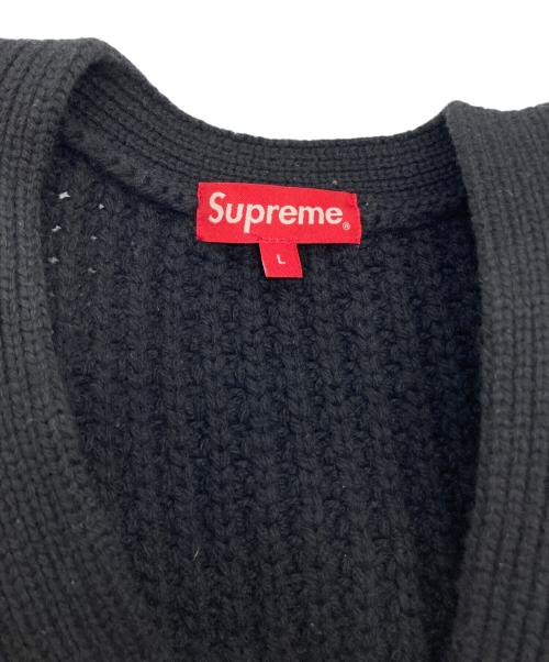 SUPREME（シュプリーム）Supreme (シュプリーム) Waffle Knit Cardigan ブラック サイズ:Lの古着・服飾アイテム