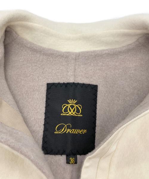 DRAWER（ドゥロワー）Drawer (ドゥロワー) ウールファーポケットジャケット アイボリー サイズ:36の古着・服飾アイテム