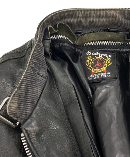 Schott（ショット）Schott (ショット) ［古着］クラシックレーサーレザージャケット ブラック サイズ:Lの古着・服飾アイテム