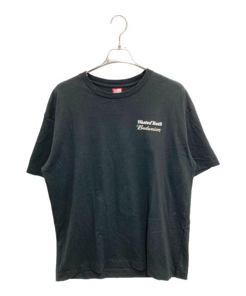 WASTED YOUTH（ウェイステッドユース）Wasted Youth (ウエステッド ユース) BUDWEISER (バドワイザー) プリントTシャツ ブラック サイズ:XLの古着・服飾アイテム