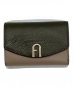 FURLAフルラ）の古着「PRIMULA M Compact WALLET(プリムラMコンパクトウォレット)」｜グリーン×ベージュ