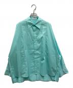 ASTRAETアストラット）の古着「C/P バックフレア レギュラーカラーシャツ」｜グリーン