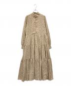 CAROLINA GLASERカロリナ グレイサー）の古着「ランダムドット ロングワンピース」｜ベージュ