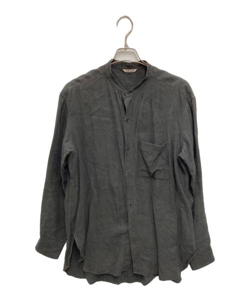 AURALEE（オーラリー）AURALEE (オーラリー) LINEN GABARDINE BAND COLLAR SHIRT ブラック サイズ:3の古着・服飾アイテム