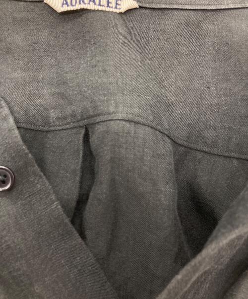 AURALEE（オーラリー）AURALEE (オーラリー) LINEN GABARDINE BAND COLLAR SHIRT ブラック サイズ:3の古着・服飾アイテム