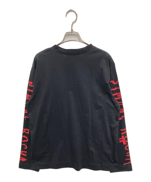 Simone Rocha（シモーネ ロシャ）Simone Rocha (シモーネ ロシャ) Ribbon ロゴプリント 長袖Tシャツ ブラック サイズ:S 未使用品の古着・服飾アイテム