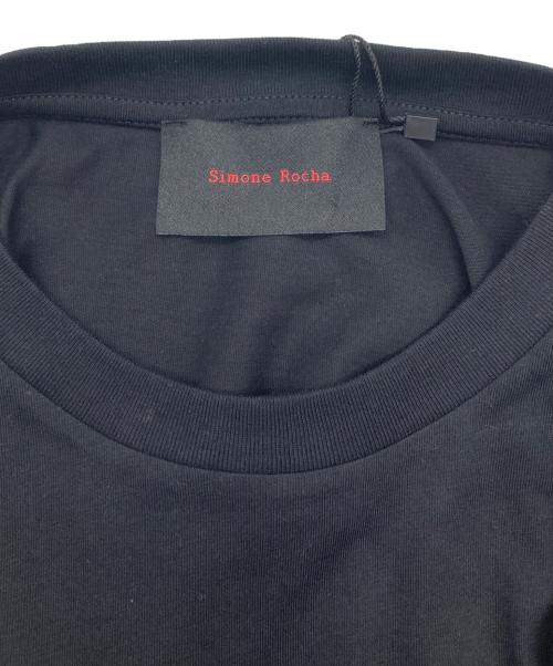 Simone Rocha（シモーネ ロシャ）Simone Rocha (シモーネ ロシャ) Ribbon ロゴプリント 長袖Tシャツ ブラック サイズ:S 未使用品の古着・服飾アイテム