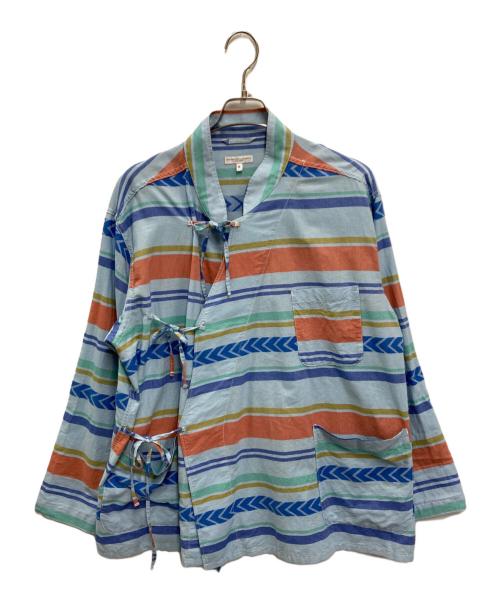 Engineered Garments（エンジニアドガーメンツ）Engineered Garments (エンジニアド ガーメンツ) カシュクールボーダーシャツ ブルー サイズ:Sの古着・服飾アイテム