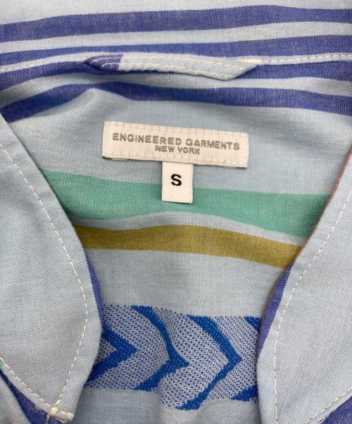 Engineered Garments（エンジニアドガーメンツ）Engineered Garments (エンジニアド ガーメンツ) カシュクールボーダーシャツ ブルー サイズ:Sの古着・服飾アイテム