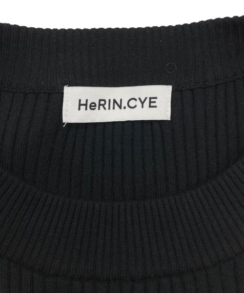 HeRIN.CYE（ヘリンドットサイ）HeRIN.CYE (ヘリンドットサイ) Tuck balloon knit tops ブラック×ホワイト サイズ:FREEの古着・服飾アイテム