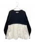 HeRIN.CYE（ヘリンドットサイ）の古着「Tuck balloon knit tops」｜ブラック×ホワイト