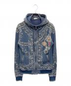 DOLCE & GABBANAドルチェ＆ガッバーナ）の古着「総柄ジップパーカー」｜ネイビー