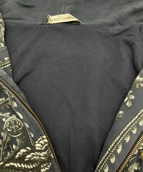DOLCE & GABBANA（ドルチェ＆ガッバーナ）DOLCE & GABBANA (ドルチェ＆ガッバーナ) 総柄ジップパーカー ネイビー サイズ:44の古着・服飾アイテム