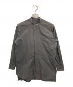 COMOLIコモリ）の古着「バンドカラーシャツ」｜ブラック