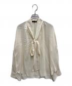 DRAWERドゥロワー）の古着「シルク ジョーゼットリボン ブラウス」｜ホワイト