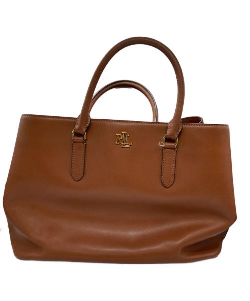 LAUREN RALPH LAUREN（ローレンラルフローレン）LAUREN RALPH LAUREN (ローレンラルフローレン) Marcyサッチェル トートバッグ ブラウンの古着・服飾アイテム