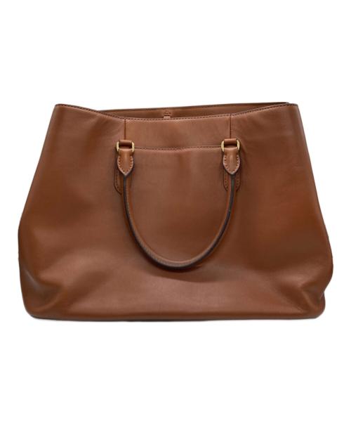 LAUREN RALPH LAUREN（ローレンラルフローレン）LAUREN RALPH LAUREN (ローレンラルフローレン) Marcyサッチェル トートバッグ ブラウンの古着・服飾アイテム
