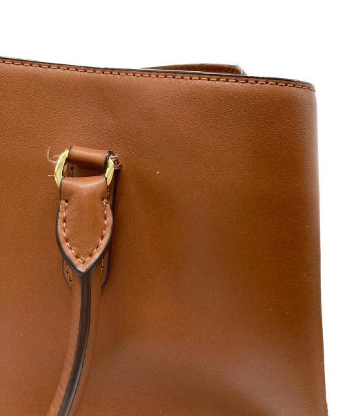 LAUREN RALPH LAUREN（ローレンラルフローレン）LAUREN RALPH LAUREN (ローレンラルフローレン) Marcyサッチェル トートバッグ ブラウンの古着・服飾アイテム