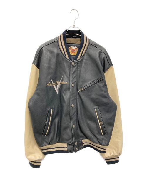 HARLEY-DAVIDSON（ハーレーダビッドソン）HARLEY-DAVIDSON (ハーレーダビッドソン) ［古着］レザースタジャン ブラック サイズ:Lの古着・服飾アイテム
