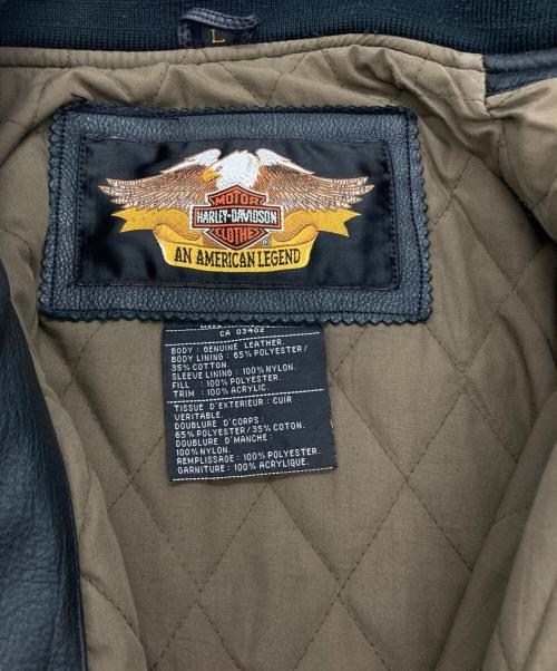 HARLEY-DAVIDSON（ハーレーダビッドソン）HARLEY-DAVIDSON (ハーレーダビッドソン) ［古着］レザースタジャン ブラック サイズ:Lの古着・服飾アイテム