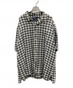 POLO RALPH LAURENポロ・ラルフローレン）の古着「チェックオープンカラー半袖シャツ」｜ホワイト×ブラック