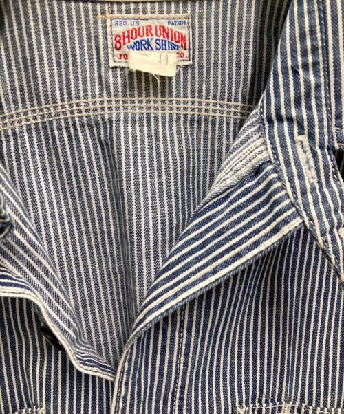 Joe McCOY（ジョーマッコイ）Joe McCOY (ジョーマッコイ) ストライプシャツ ネイビー×ホワイト サイズ:14の古着・服飾アイテム