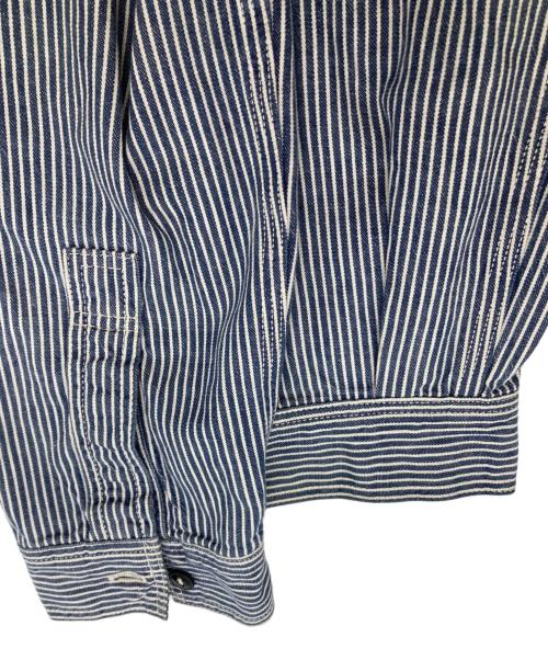 Joe McCOY（ジョーマッコイ）Joe McCOY (ジョーマッコイ) ストライプシャツ ネイビー×ホワイト サイズ:14の古着・服飾アイテム