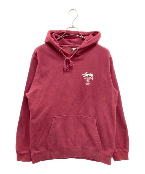 stussy（ステューシー）stussy (ステューシー) ワールドツアープリントパーカー ボルドー サイズ:Mの古着・服飾アイテム