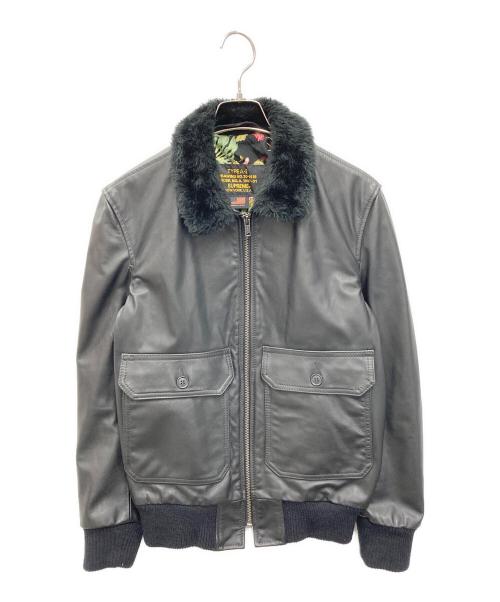SUPREME（シュプリーム）Supreme (シュプリーム) Schott (ショット) Leather A-2 Flight Jacket ブラック サイズ:Sの古着・服飾アイテム