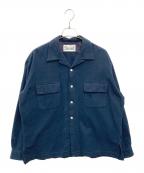 J.S HOMESTEADジャーナルスタンダード ホームステッド）の古着「Stead COTTON SUEDE OPEN SHIRT」｜ネイビー