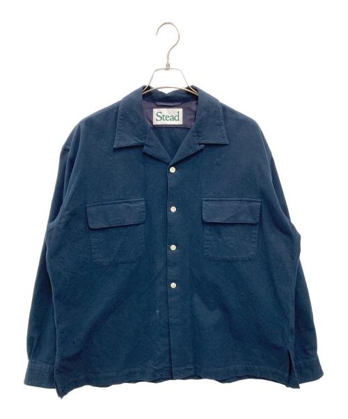 J.S HOMESTEAD（ジャーナルスタンダード ホームステッド）J.S HOMESTEAD (ジャーナルスタンダード ホームステッド) Stead COTTON SUEDE OPEN SHIRT ネイビー サイズ:Mの古着・服飾アイテム