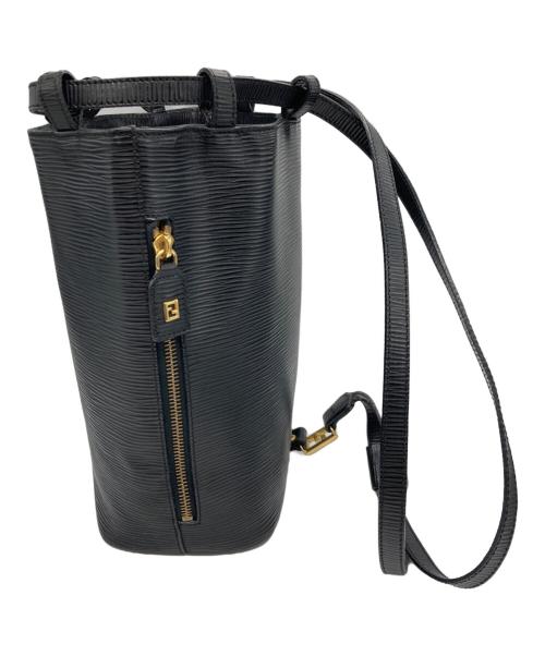 FENDI（フェンディ）FENDI (フェンディ) フェンディロゴ型押しショルダーバック ブラックの古着・服飾アイテム